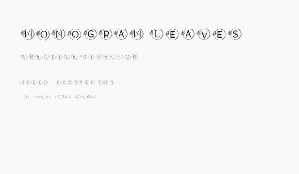 MONOGRAM LEAVES Business Card