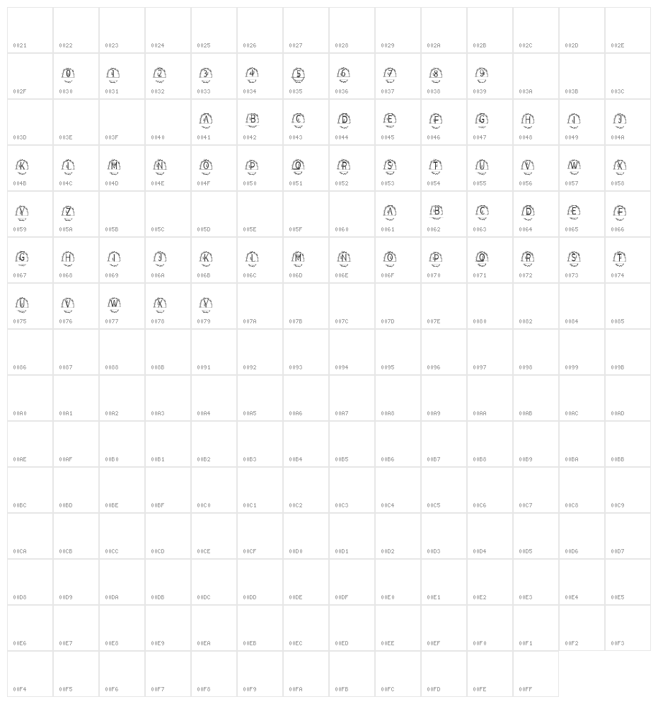 MONOGRAM WREATH FLORAL Character Map