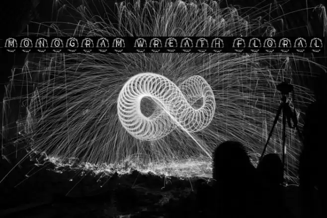 MONOGRAM WREATH FLORAL Font examples