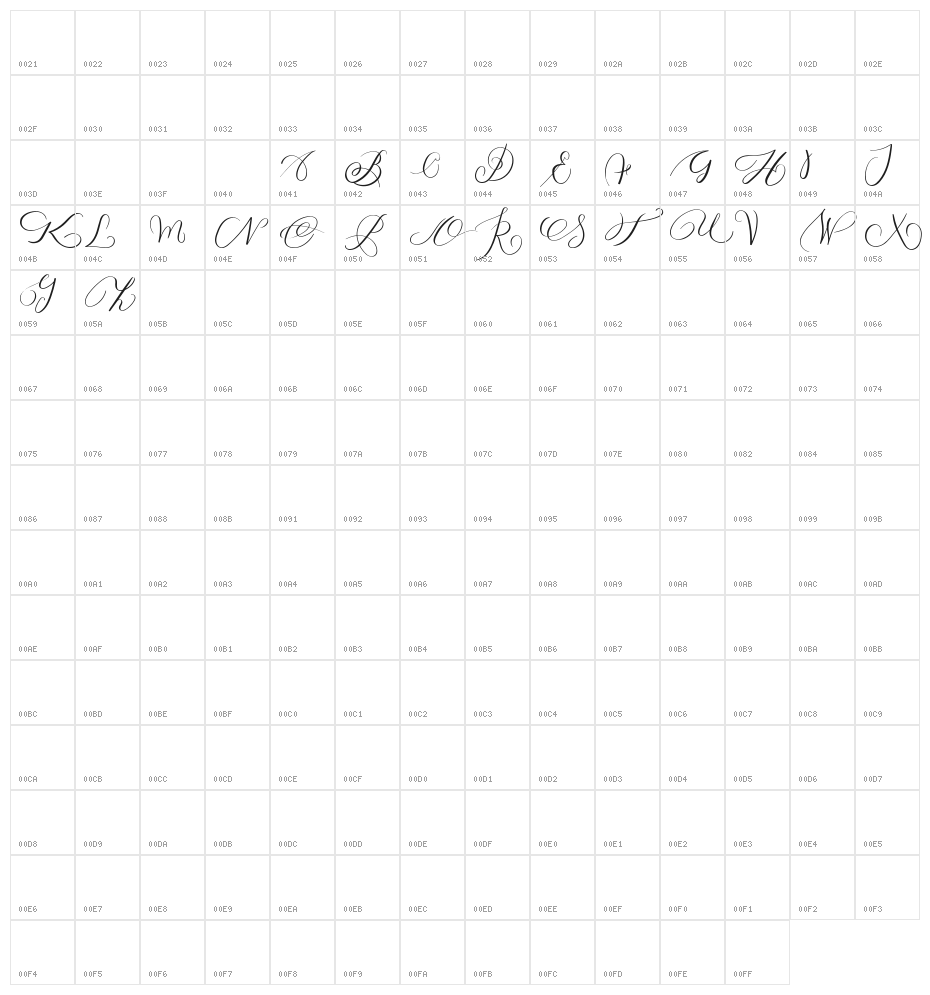 MONOGRAM Z Character Map