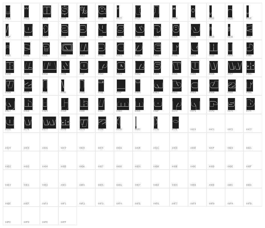 MONSTER ROCK-Hollow-Inverse Character Map