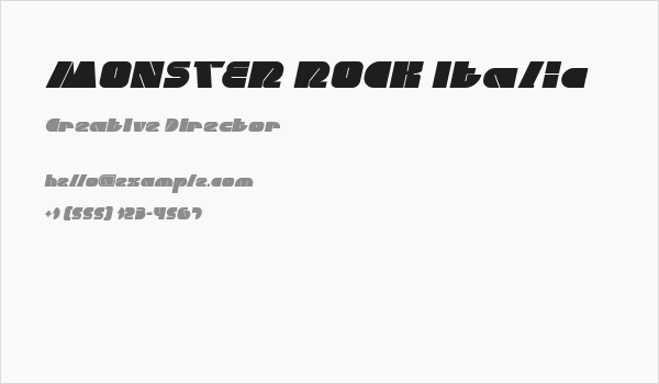 MONSTER ROCK Italic Business Card