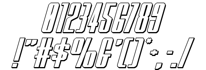 MOON Runner 3D Italic Font OTHER CHARS