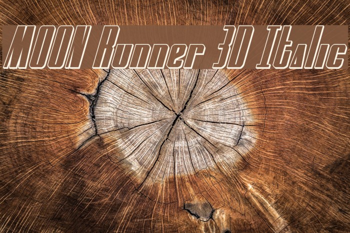 MOON Runner 3D Italic Font examples