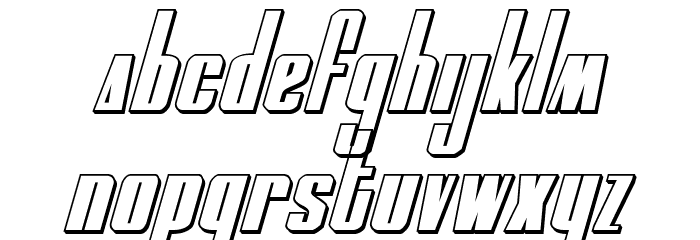 MOON Runner 3D Italic Font LOWERCASE