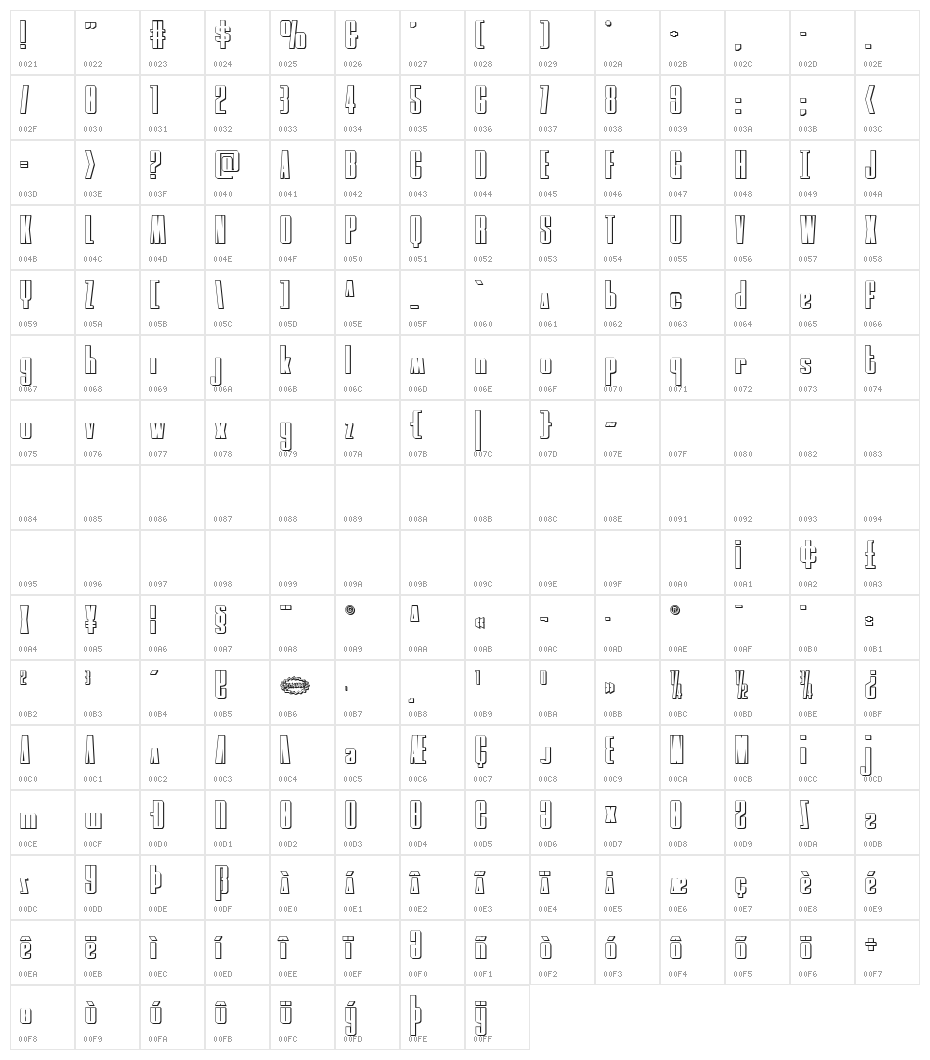 MOON Runner 3D Regular Character Map