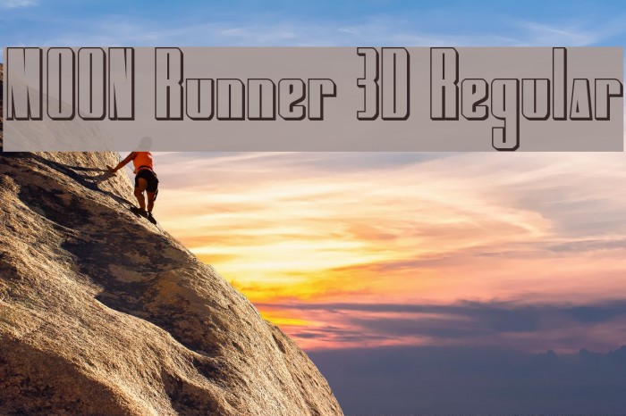 MOON Runner 3D Regular Font examples