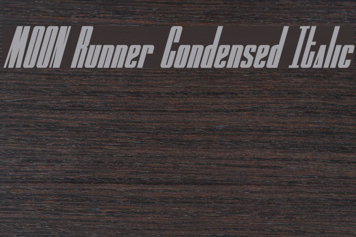 MOON Runner Condensed Italic Font examples