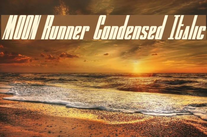 MOON Runner Condensed Italic Font examples