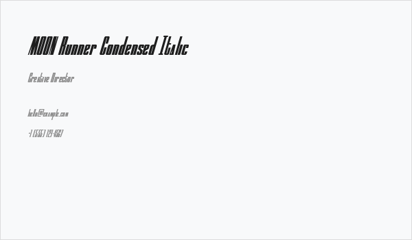 MOON Runner Condensed Italic Business Card