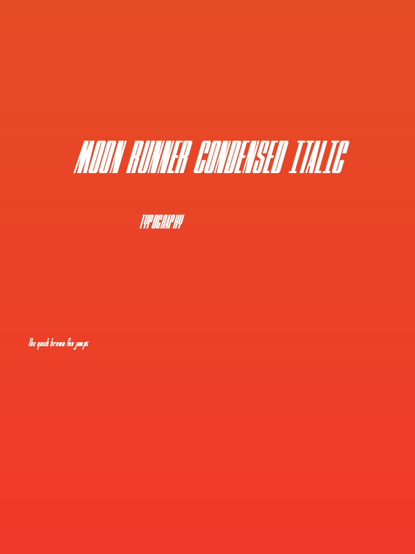 MOON Runner Condensed Italic Poster