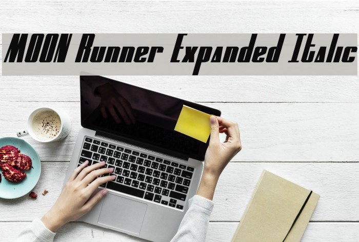 MOON Runner Expanded Italic Font examples