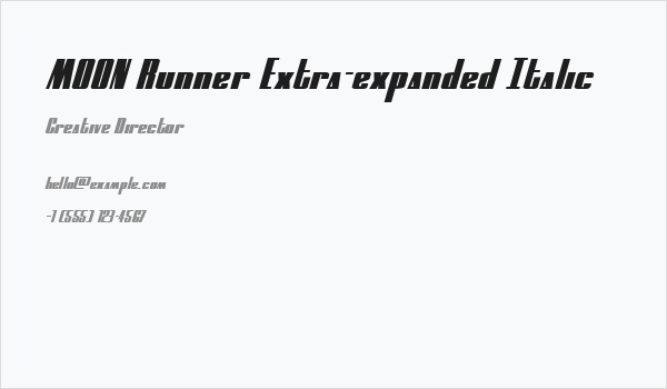 MOON Runner Extra-expanded Italic Business Card