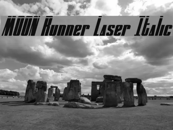 MOON Runner Laser Italic Font examples