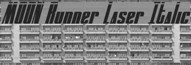 MOON Runner Laser Italic Font examples