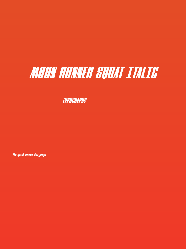 MOON Runner Squat Italic Poster