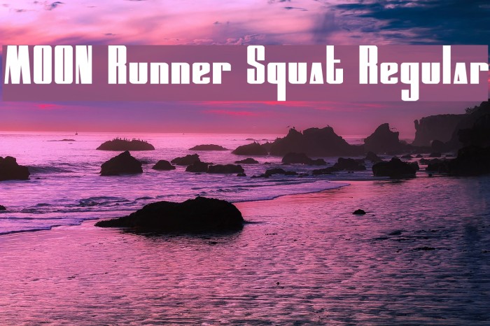 MOON Runner Squat Regular Font examples