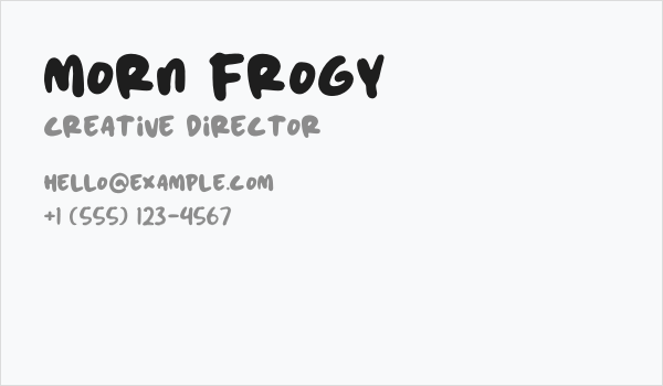 MORN FROGY Business Card