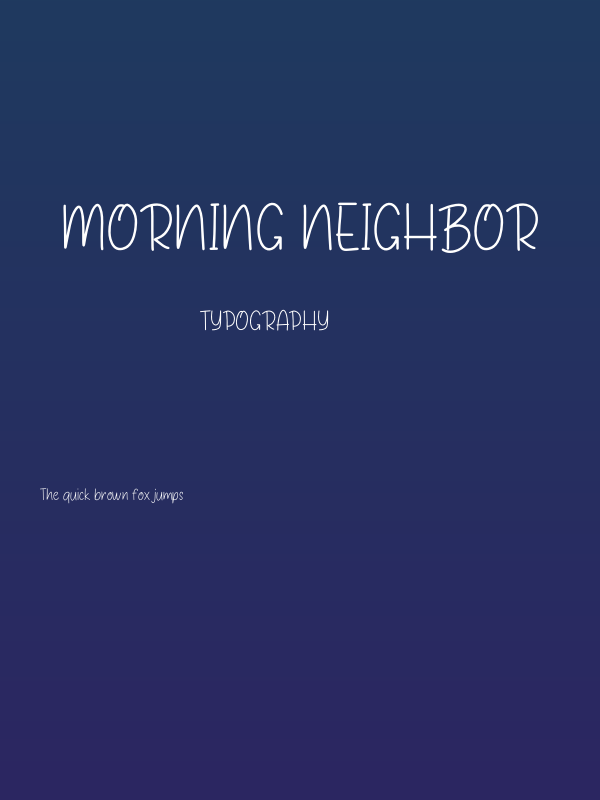 MORNING NEIGHBOR Poster