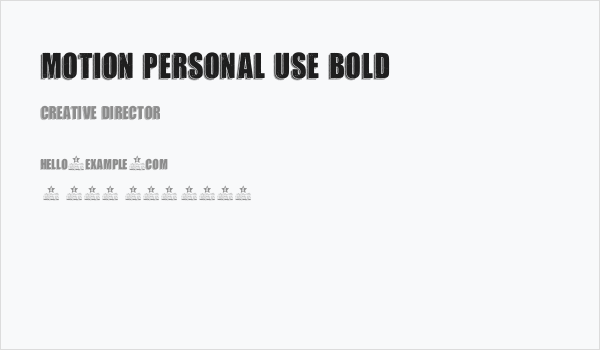 MOTION PERSONAL USE Bold Business Card