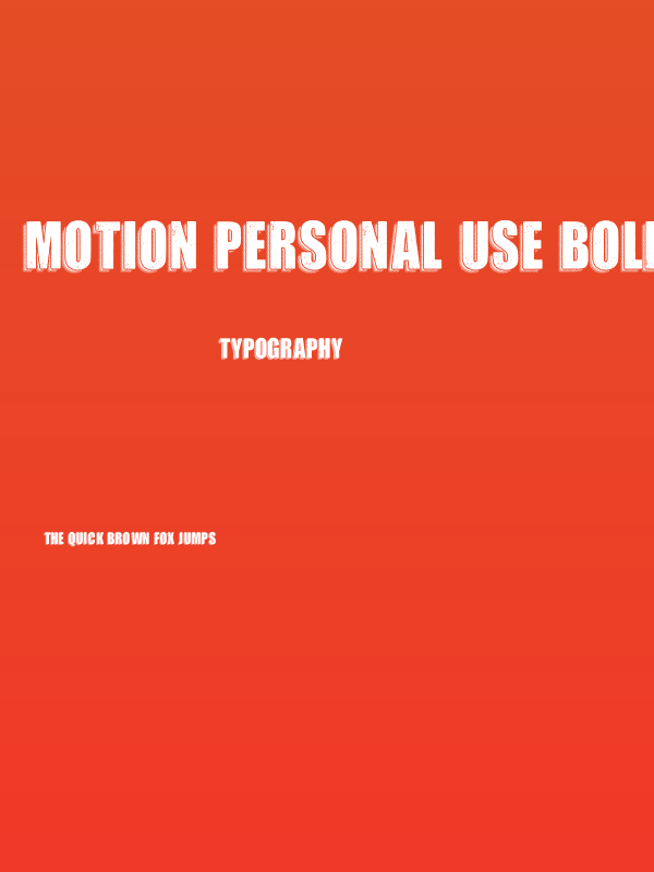 MOTION PERSONAL USE Bold Poster