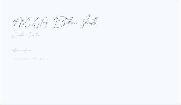 MOXA Bestine Script Business Card