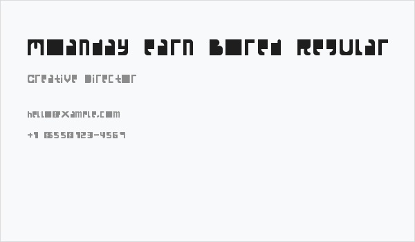 Moanday earn Bored Regular Business Card