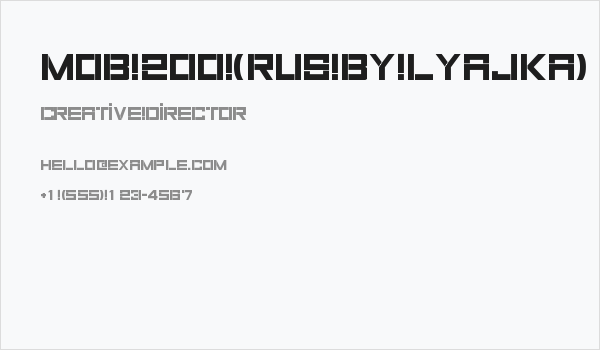 Mob 200 (RUS BY LYAJKA) Business Card
