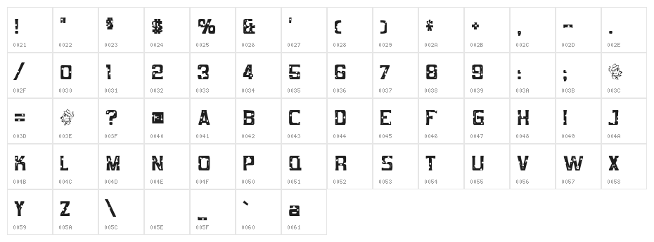 Mob Concrete Character Map