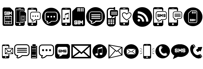 Mobile Icons Regular Font LOWERCASE