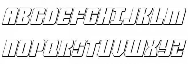 Mobile Infantry 3D Italic 字体 大写