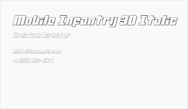 Mobile Infantry 3D Italic Business Card