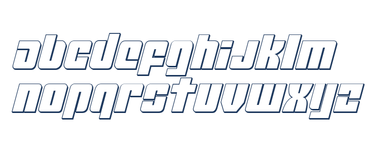 Mobile Infantry 3D Italic Lowercase