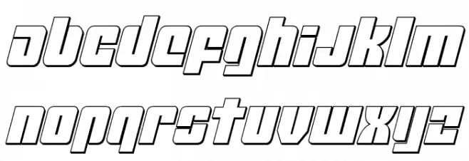 Mobile Infantry 3D Italic फ़ॉन्ट लोअरकेस