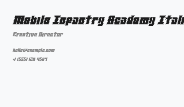 Mobile Infantry Academy Italic Business Card