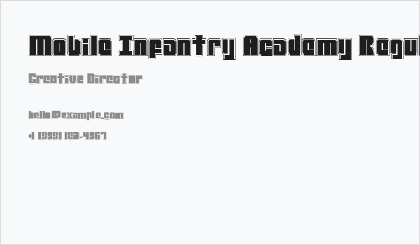 Mobile Infantry Academy Regular Business Card