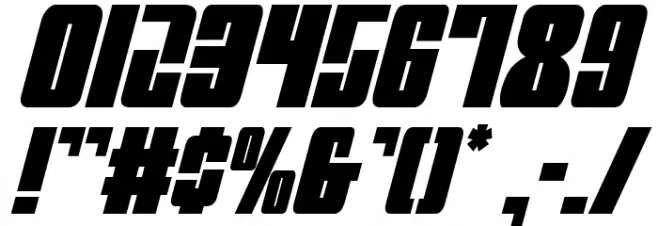 Mobile Infantry Condensed Italic Font OTHER CHARS