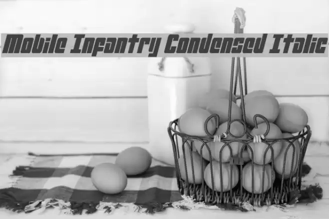 Mobile Infantry Condensed Italic Font examples