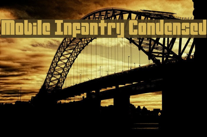 Mobile Infantry Condensed Font examples