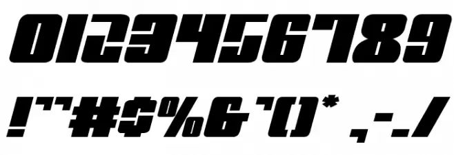 Mobile Infantry Expanded Italic Font OTHER CHARS