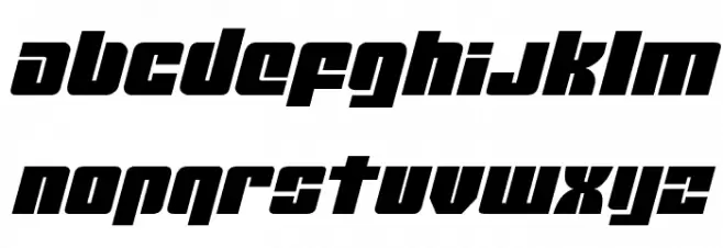 Mobile Infantry Expanded Italic Schriftart Kleinbuchstaben