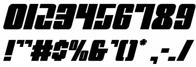 Mobile Infantry Italic Font OTHER CHARS