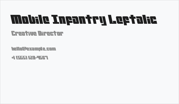 Mobile Infantry Leftalic Business Card