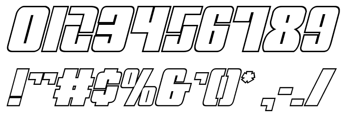 Mobile Infantry Outline Italic Font OTHER CHARS