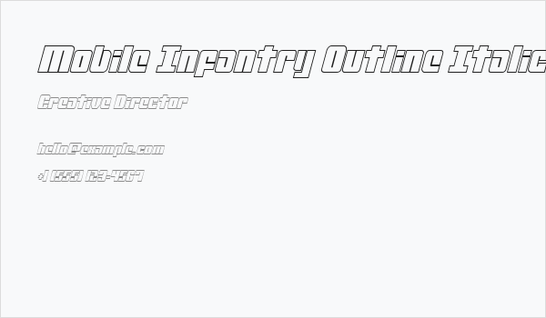Mobile Infantry Outline Italic Business Card
