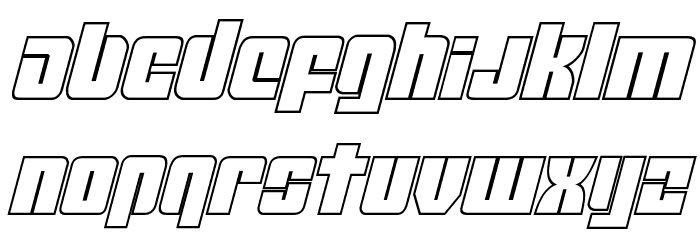 Mobile Infantry Outline Italic Font LOWERCASE