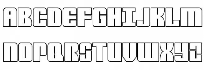 Mobile Infantry Outline Regular फ़ॉन्ट अपरकेस