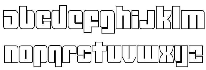 Mobile Infantry Outline Regular Font LOWERCASE