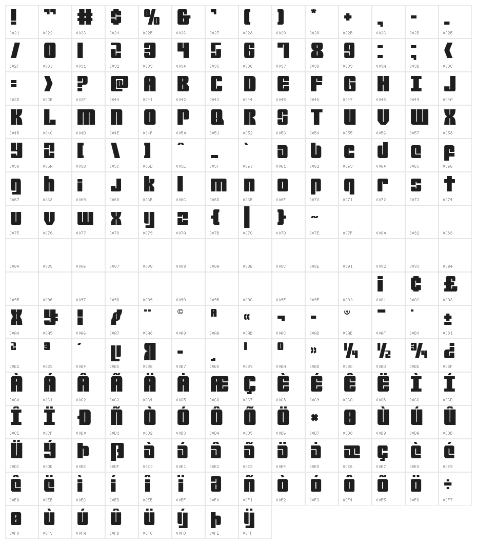 Mobile Infantry Regular Character Map