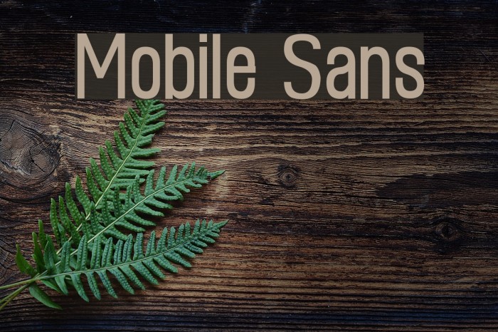 Mobile Sans Font examples